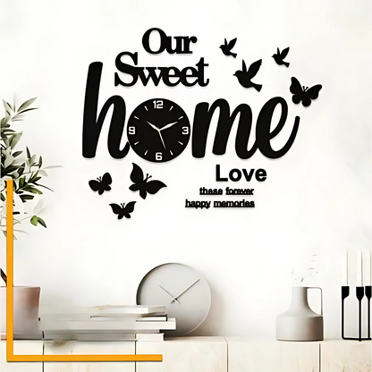 Our Sweet Home 3d Wooden Wall Clock With Light